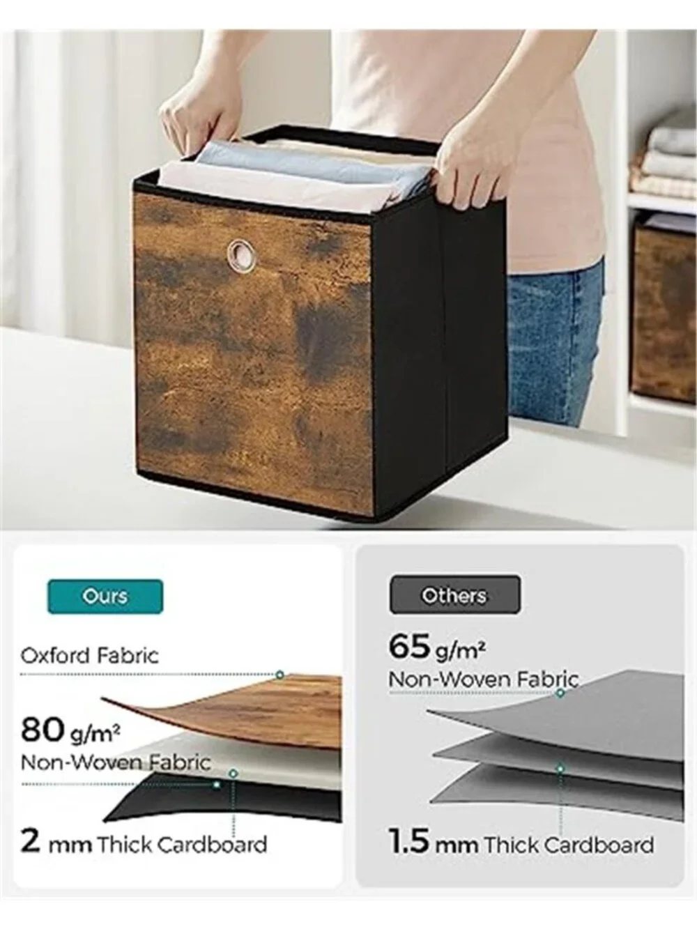 Storage Cubes Foldable Fabric Storage Bins Set of 6